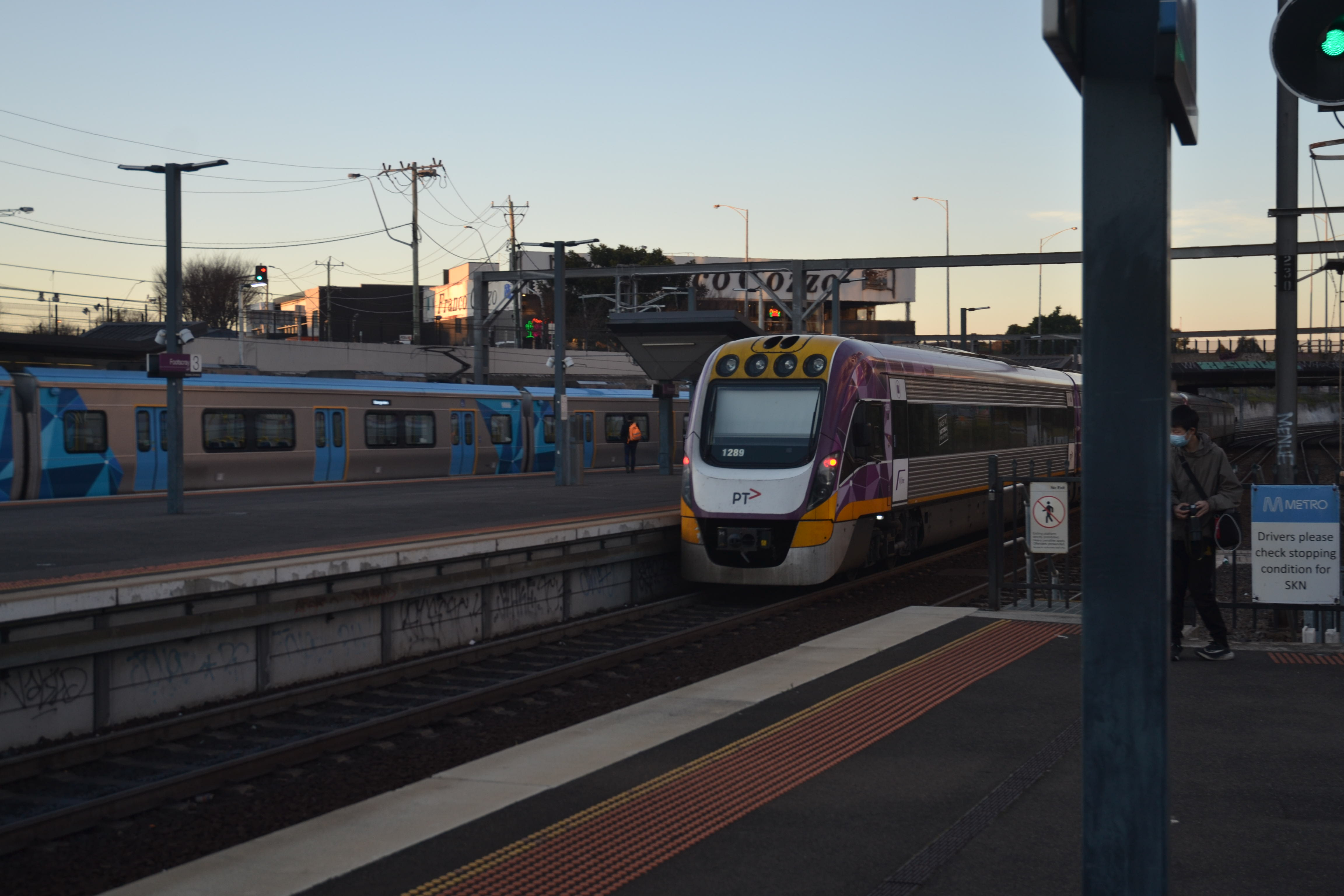 VLocity at Footscray at Sunset